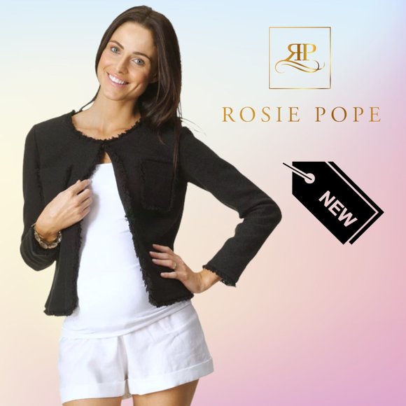 NWT Black Rosie Pope Maternity Audrey Jacket Sz Small - Picture 1 of 14